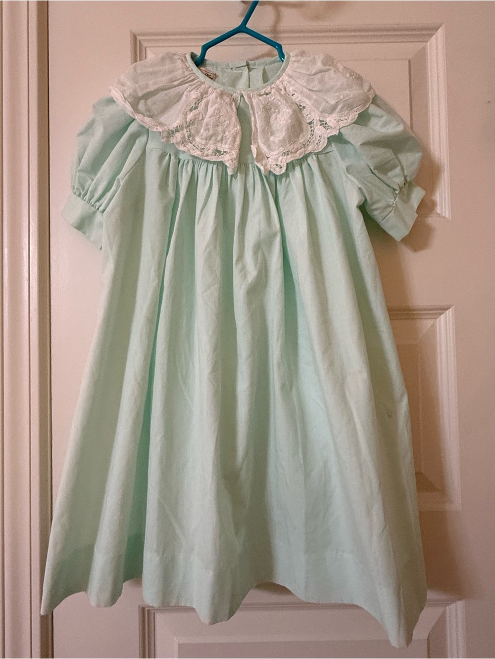 Lavender Blue 2T Mint Green Lace Collar Dress